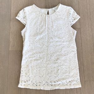 Anthropologie XS cap sleeve lace shirt